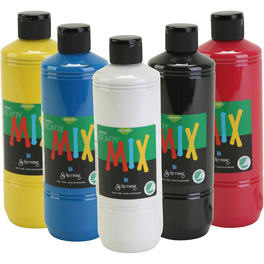 Schjerning greenspot plakaatverf, matt, diverse kleuren, 5x500 ml 1 doos