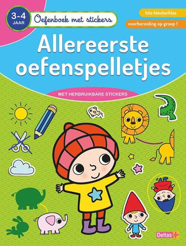 Deltas oefenboek met stickers - allereerste oefenspelletjes (3-4jr)