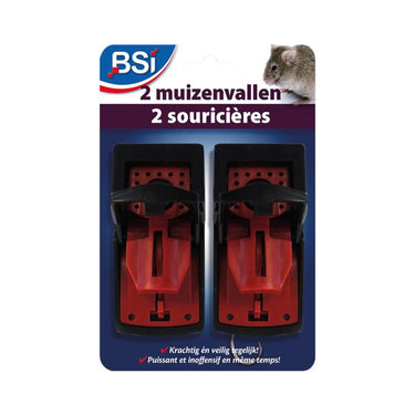 Bsi muizenvallen kunststof 2 stuks op kaart