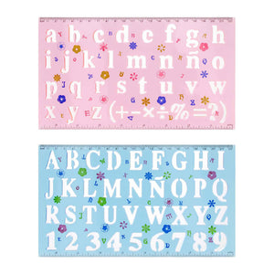 Plastic tekensjabloon cijfers letters