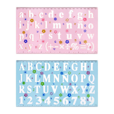 Plastic tekensjabloon cijfers letters