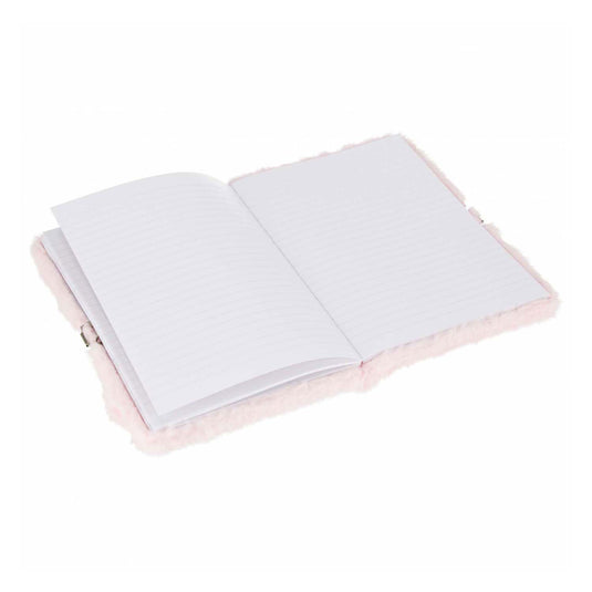 Imp pluche dagboek konijn hartje met slot, a5