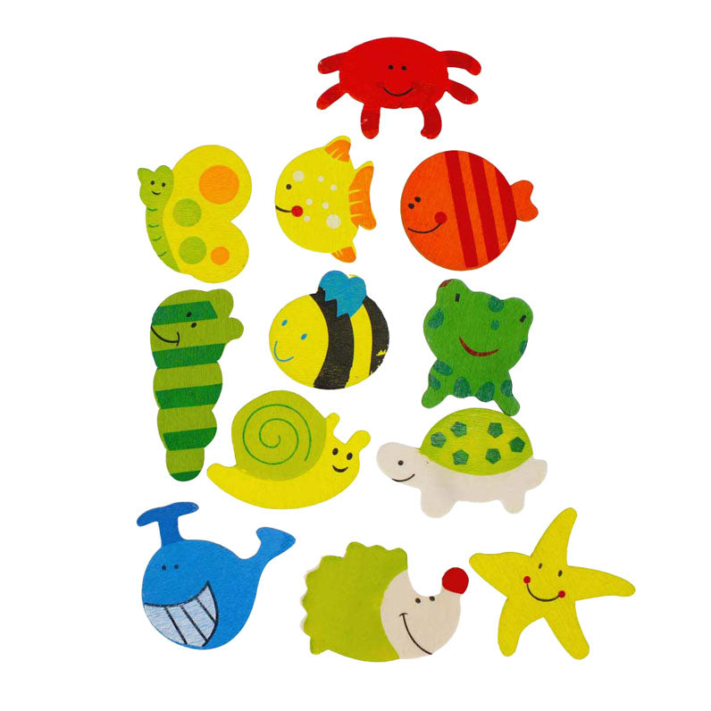 Load image into Gallery viewer, Houten magneet dieren 40mm, 12st.
