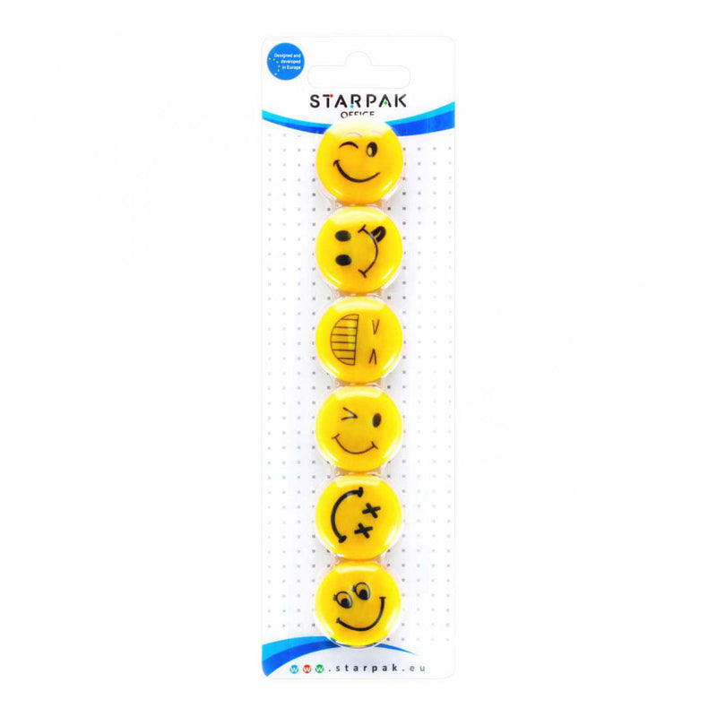 Load image into Gallery viewer, Magneet mix emoticons 30mm, 6st.
