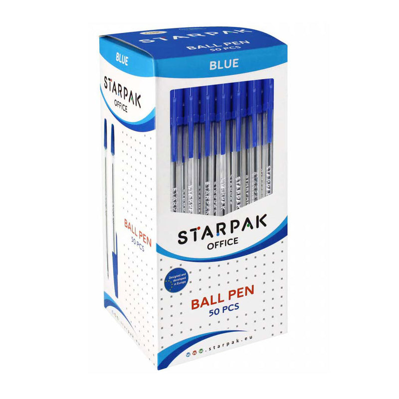 Afbeelding laden in galerijviewer, Balpen met dop blauw, 50st.
