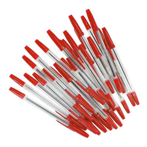 Balpen met dop rood, 50st.