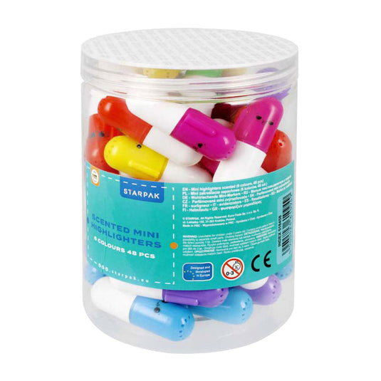 Euro-trade limited liability mini geurende markeerstiften mix van kleuren, 48st.