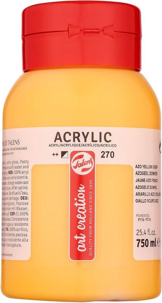 Talens art creation acrylverf pot 750 ml azogeel donker 270