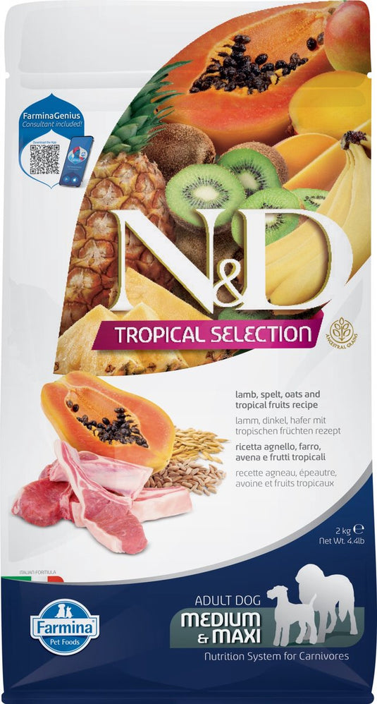 Farmina n d dog tropical selection lamb adult med maxi 2 kg