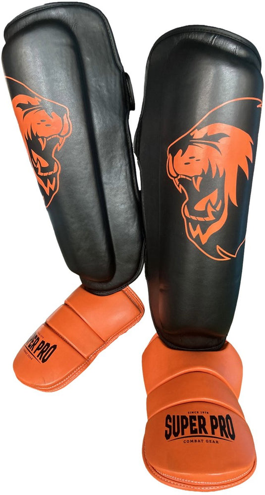 Super pro combat gear scheenbeschermer nations holland pu zwart - oranje m