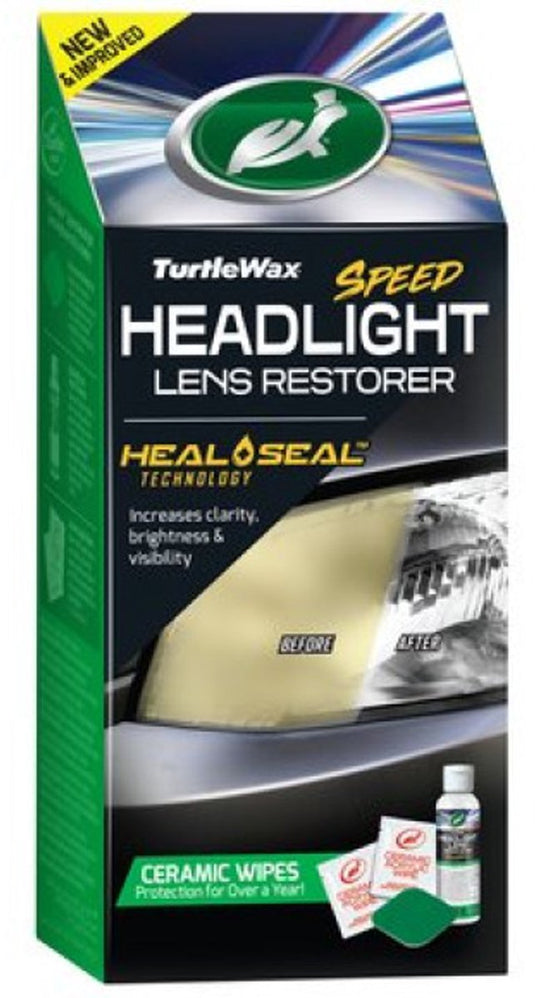 Turtle wax speed headlight kit - koplamp herstelset – herstelt koplamp en achterlichten – werkt 35% sneller met betere resultaten – volledig pakket