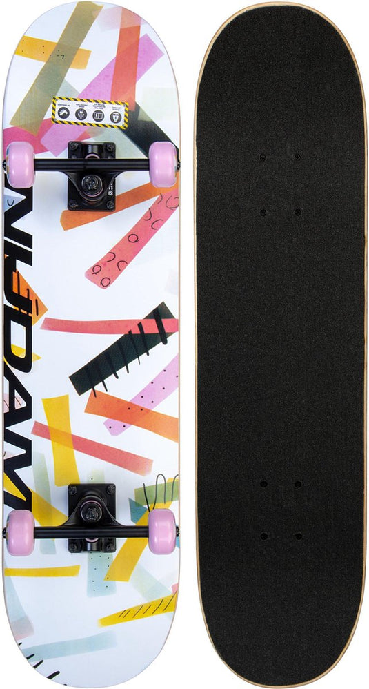 Nijdam classic skateboard - high time - roze wit