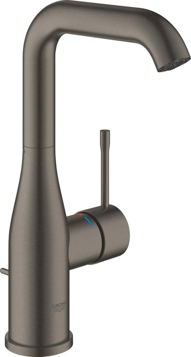 Grohe essence new wastafelkraan - hoge draaibare uitloop - met trekwaste - hard graphite geborsteld (mat antraciet)- waterbesparend