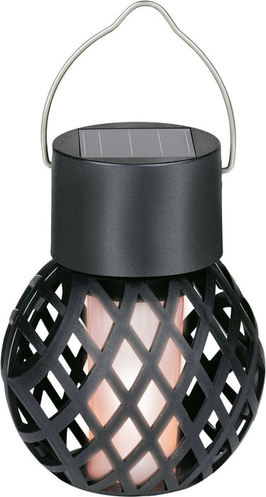 Grundig solar tuinverlichting - tuinlamp met flikkerend led licht - draadloze tafellamp met vlameffect - ip44 weersbestendig - ø7 x 12,5 cm
