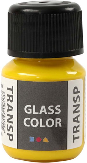 Creativ company glass color transparante verf - citroengeel, 30ml
