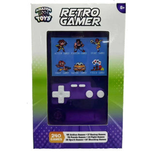 Amazing cool arcade game console met kleurenscherm 7 cm doorzichtig paars | 2 stuks