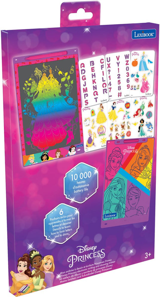 Lexibook disney prinses 11’’ meerkleurige leer- en teken-e-ink-tablet met sjablonen