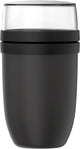 Mepal lunchpot xl ellipse - 750 + 300 ml - yoghurtbeker en muesli beker to go - geschikt voor vriezer. magnetron en vaatwasser - nordic black