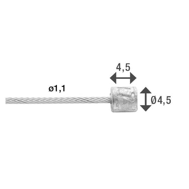 Elvedes schakel binnenkabel slick rvs 2250 mm ø 1,1 mm (100x)