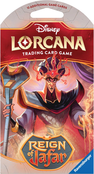 Disney lorcana ravensburger - : reign of jafar sleeved booster packs - verzamelkaartspel - vanaf 8 jaar
