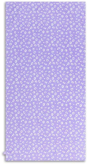 Swim essentials - strandlaken - 135 x 65 cm- handdoek - luipaarprint - 100% katoen - paars