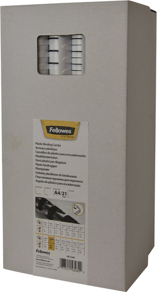 Fellowes bindruggen - 8mm - 21rings - a4 - blauw - 100 stuks