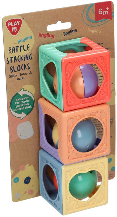 Playgo stapelblokken met rammelaar - 3dlg.