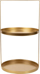 Cosy @ home etagere 2 trays mat goud 25x25xh45cm met