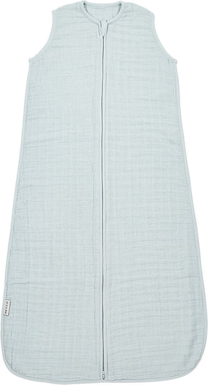 Meyco baby uni baby zomerslaapzak - pre-washed hydrofiel - grey blue - 110cm - 0.5 tog