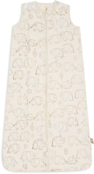 Jollein slaapzak baby mouwloos 90cm - hydrofiel - elephant tales
