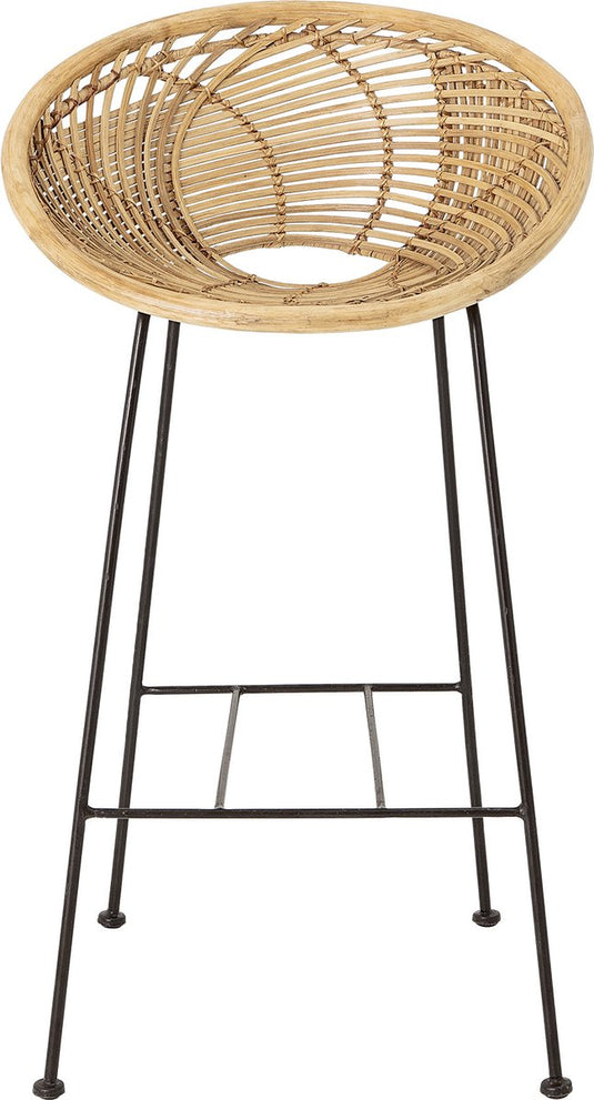 Bloomingville - yonne barstoel - beige - rotan