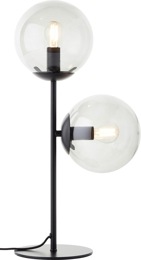 Brilliant ariol - tafellamp - glas - 2xe14 max. 40w - zwart