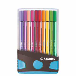 Stabilo pen 68 colorparade antraciet lichtblauw 20 kleuren
