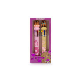 Afbeelding laden in galerijviewer, Dream pop set van 2 multicolor pennen capibara | 6 stuks
