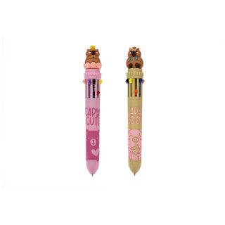 Afbeelding laden in galerijviewer, Dream pop set van 2 multicolor pennen capibara | 6 stuks
