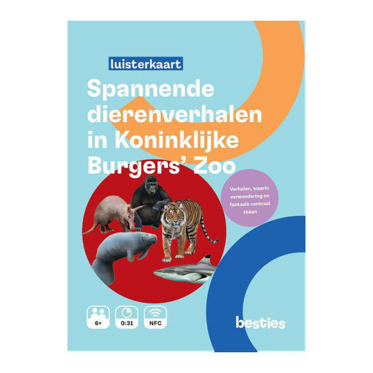 Centraal boekhuis spannende dierenverhalen in koninklijke burgers'zoo luisterkaart