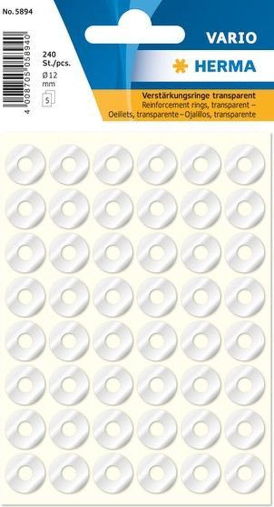 Haza original etiketten 240 stuks 12 mm transparant