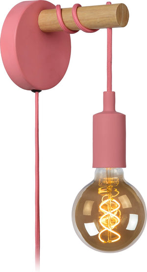 Lucide pola - wandlamp kinderkamer - ø 12 cm - 1xe27 - roze