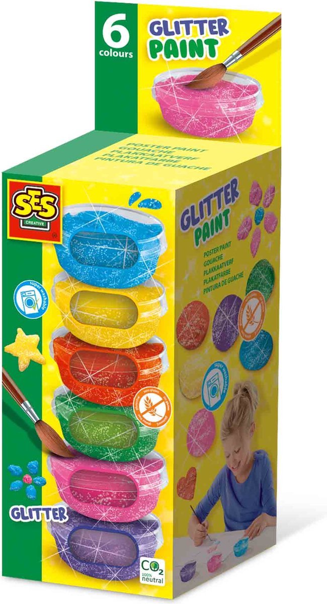 Afbeelding laden in galerijviewer, Ses creative ses plakkaatverf glitter, 6x45ml
