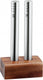 Wmf peper- en zoutstel - rvs en acaciahout - 15 cm - elegant design - duurzaam - handmatig