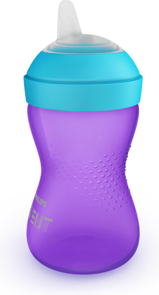 Philips avent zachte bijtbestendige tuitbeker - 9+ maanden - 300ml - paars -scf802 02