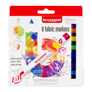 Bruynzeel - textielstiften heldere kleuren junior 8 stuks