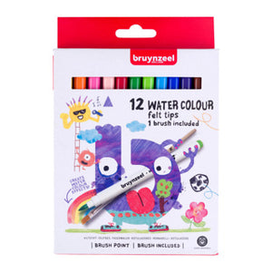 Bruynzeel waterverf viltstiften 12 stuks | 3 stuks