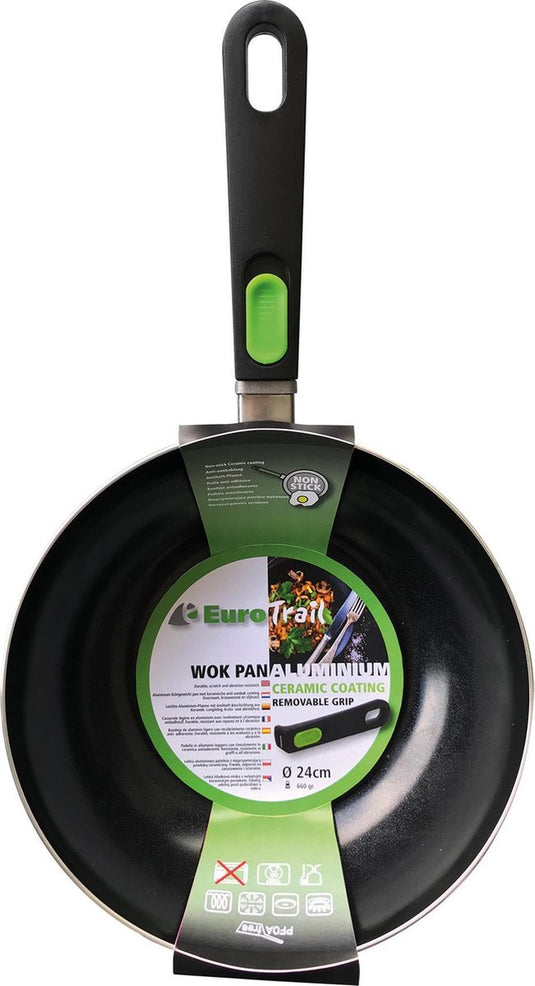 Eurotrail wokpan ø 24cm - zwart