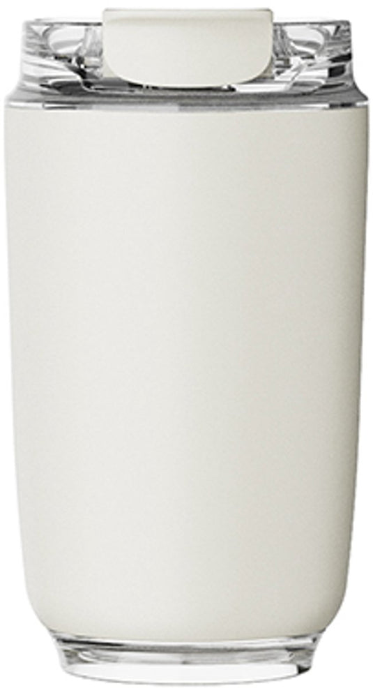 Merkloos sans marque kozie rvs koffiebeker 240 ml – dubbelwandig geïsoleerd – crème beige – voor koffie en thee
