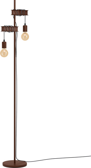 Eglo townshend 4 vloerlamp - e27 - 169 cm - zwart bruin