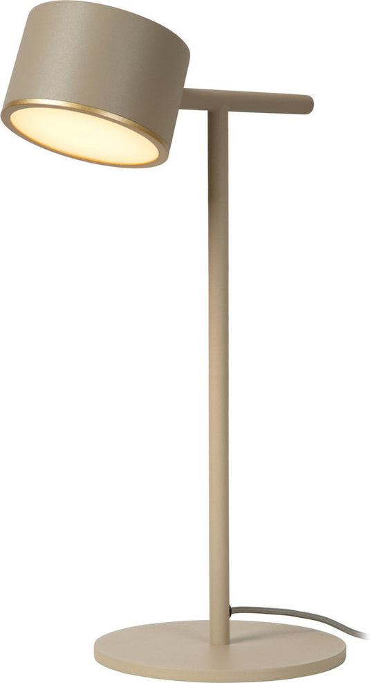 Lucide gian - tafellamp - led dimbaar - 1x9w 2700k - taupe
