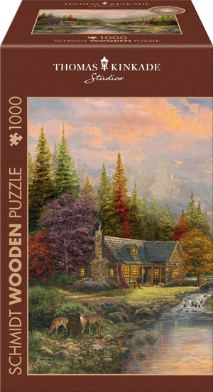 Schmidt - legpuzzel- houten puzzel - berglandschap met beek - thomas kinkade studios - 1000 stukjes - volwassenen - vanaf 12 jaar