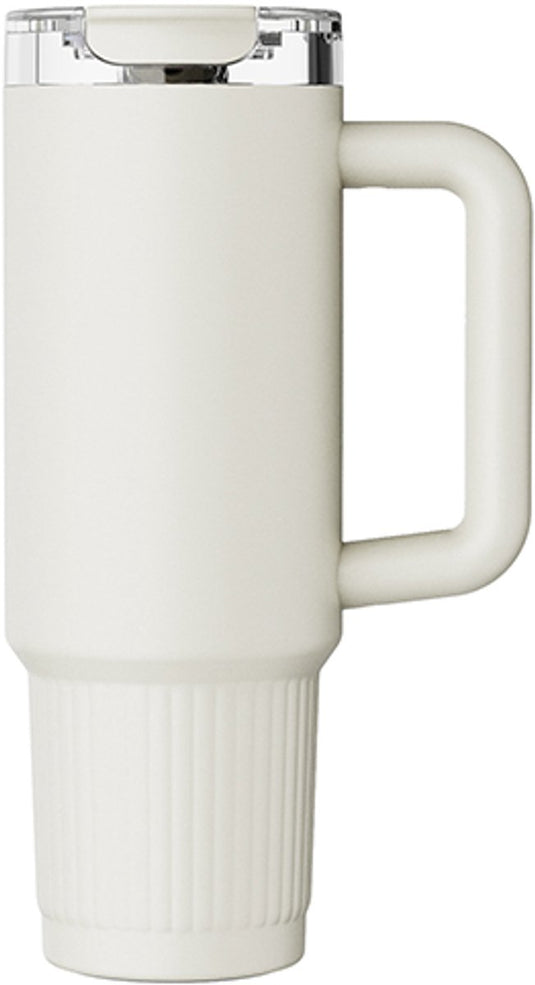 Kozie thermosbeker 980 ml – rvs – dubbelwandig geïsoleerd – crème beige – voor warme koude dranken