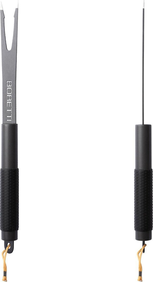 Boretti - barbecue vork - 46,5 cm - anti-slip handvaten - ophangoogjes - barilo - ceramica